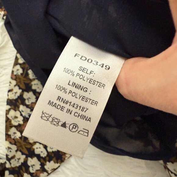 Women Fluter by Dance & Marvel Floral Deep V-neck Blouse in White Mustard Small - Picture 9 of 10